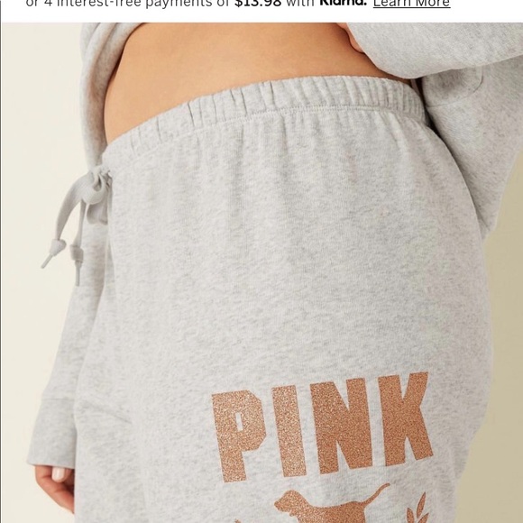 PINK VS bling classic pant bling long sleeve campus tee PULLOVER HOODIE - Picture 8 of 16